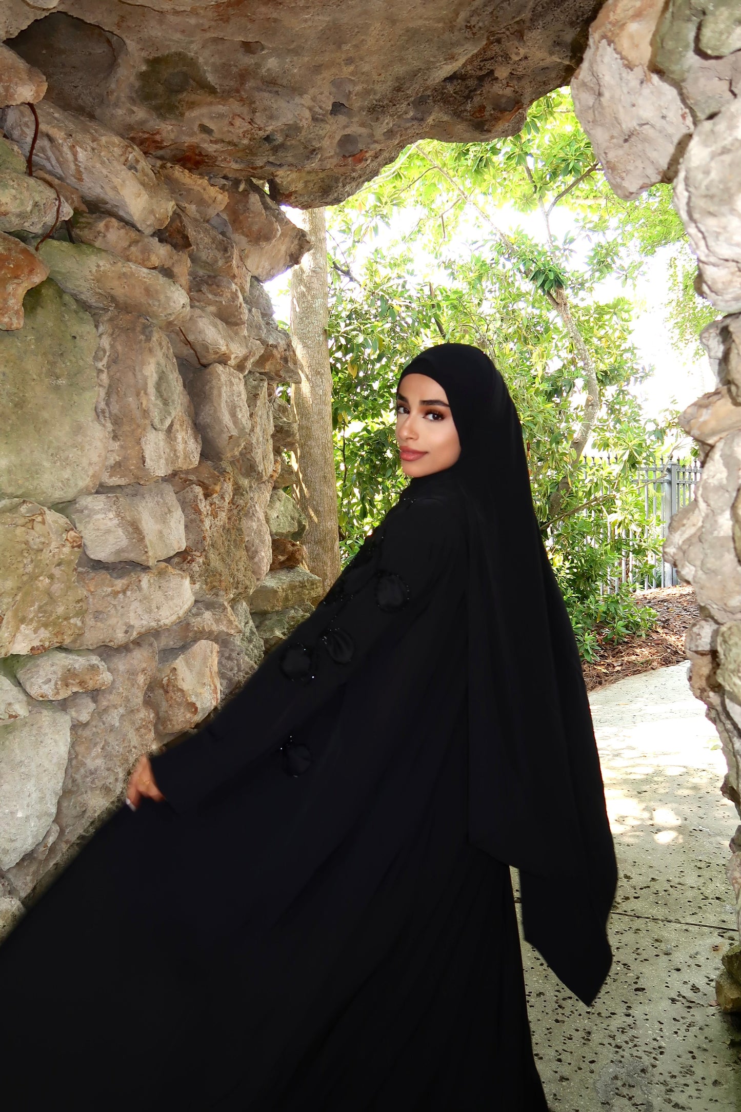 Dubai Silk Abaya 3-Piece Set