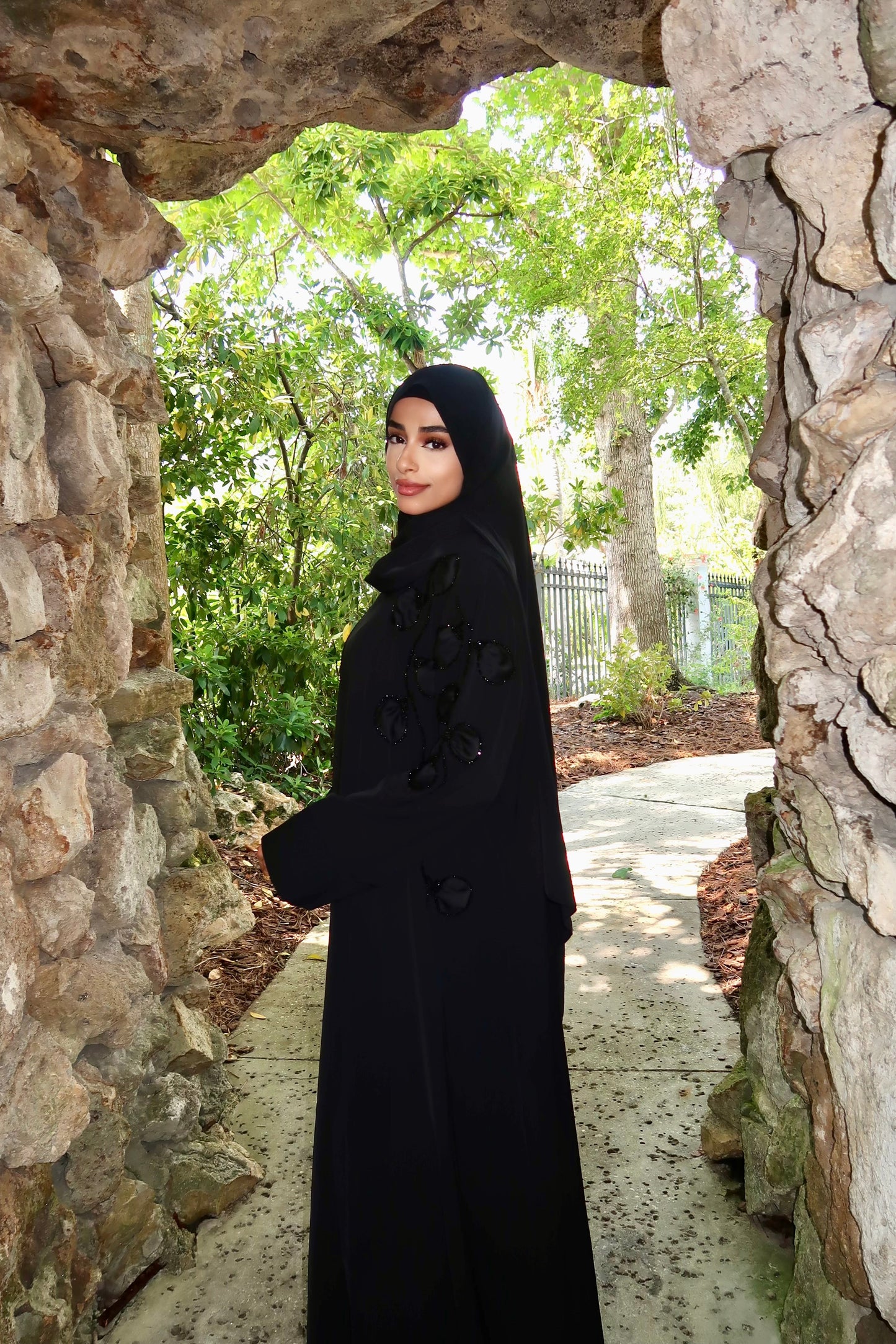 Dubai Silk Abaya 3-Piece Set