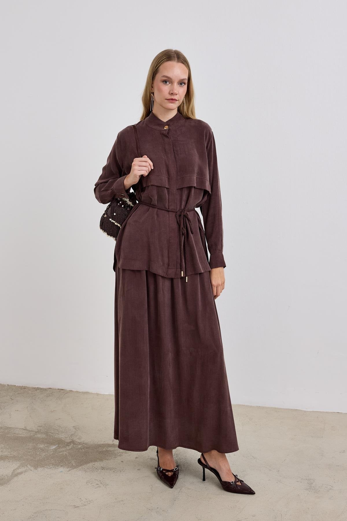 Jasmine 2-Piece Skirt Set – Brown