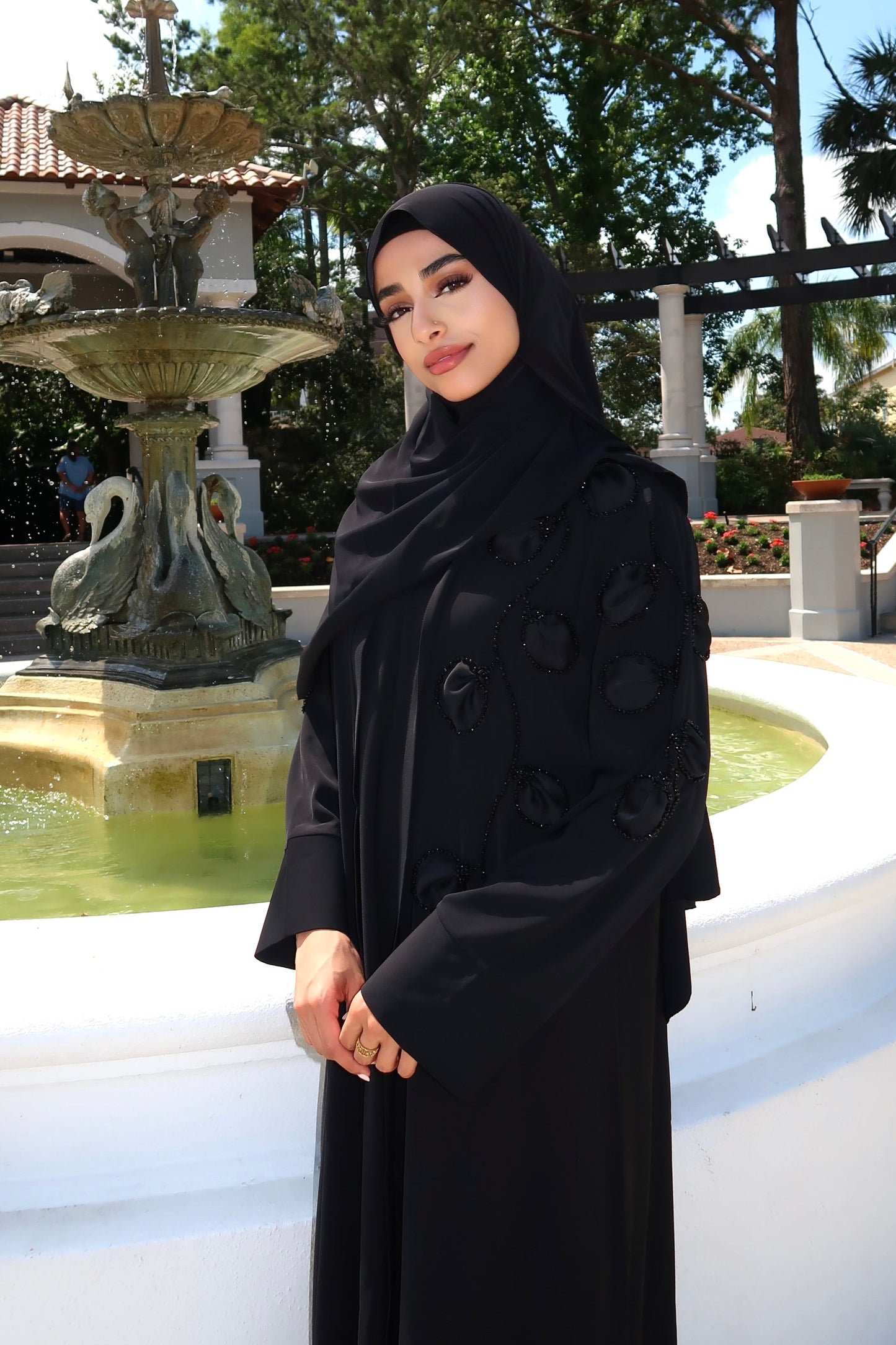 Dubai Silk Abaya 3-Piece Set