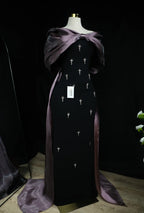 Bow tail Evening Dress – Purple