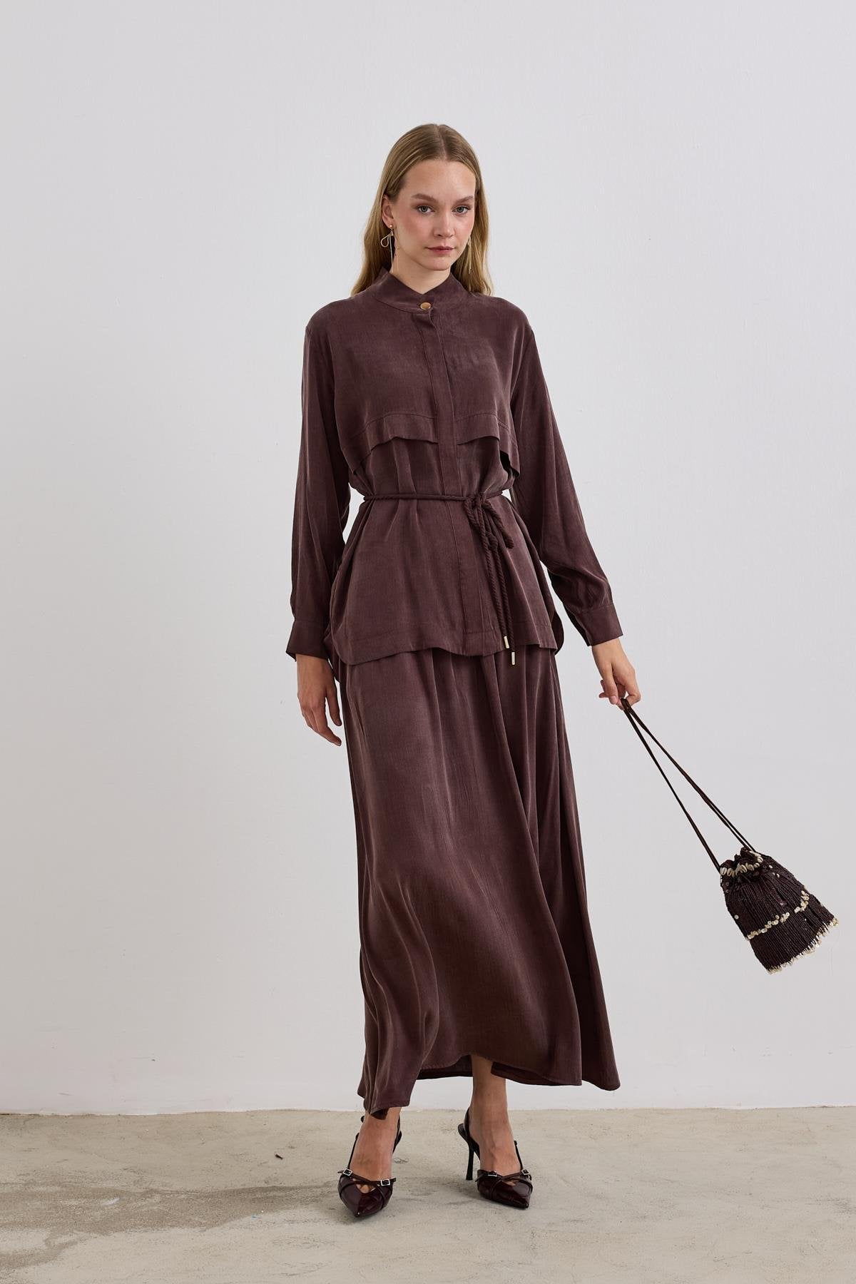 Jasmine 2-Piece Skirt Set – Brown