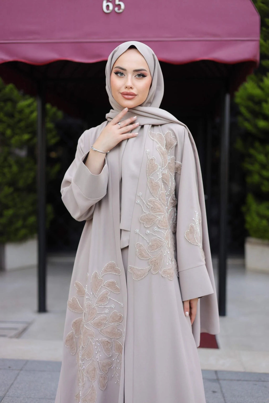 Heart Abaya 3-Piece Set