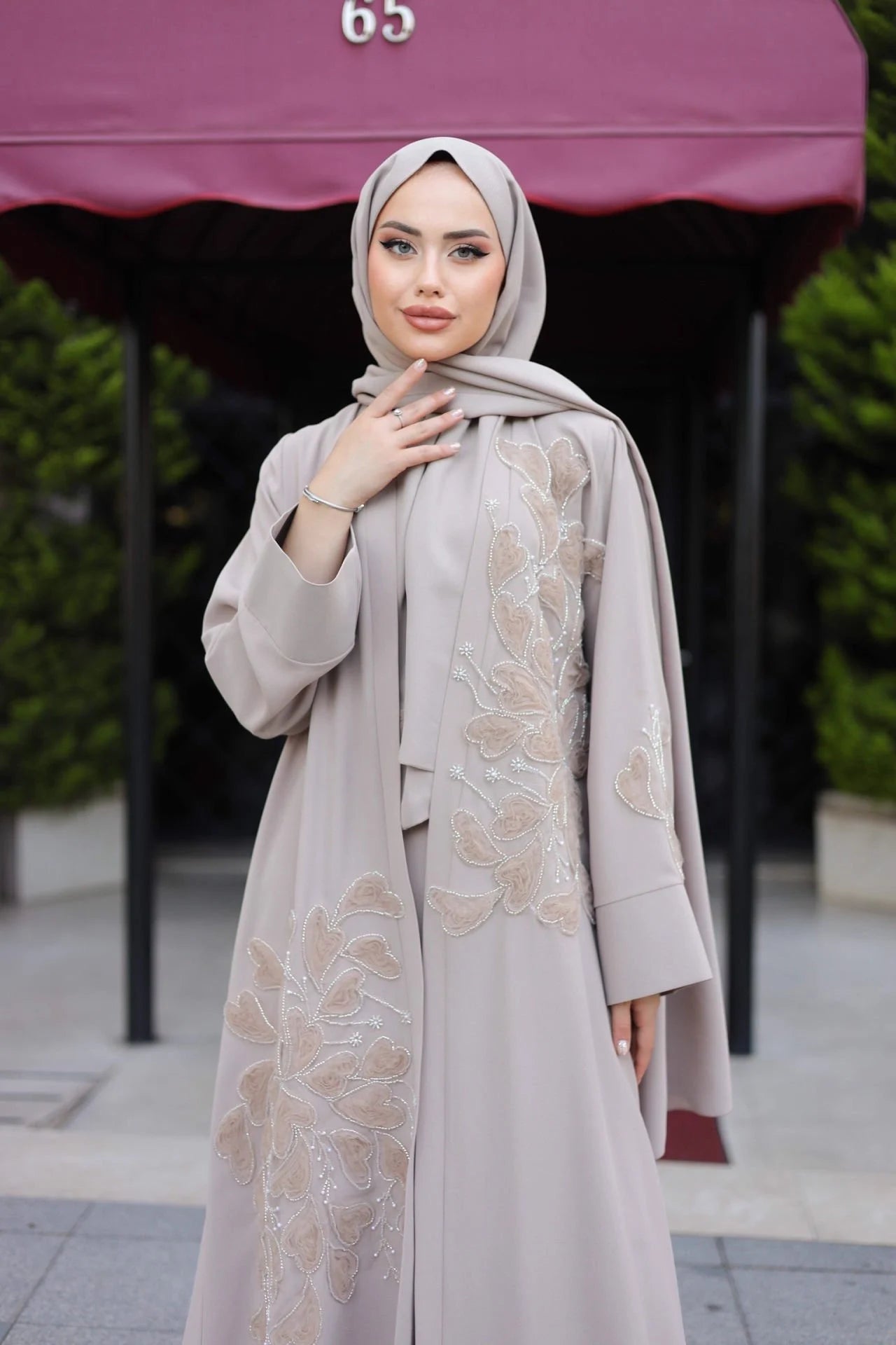 Heart Abaya 3-Piece Set