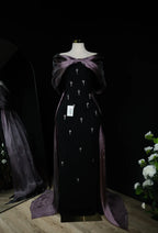 Bow tail Evening Dress – Purple