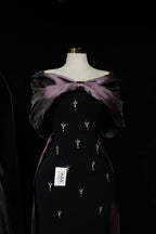 Bow tail Evening Dress – Purple
