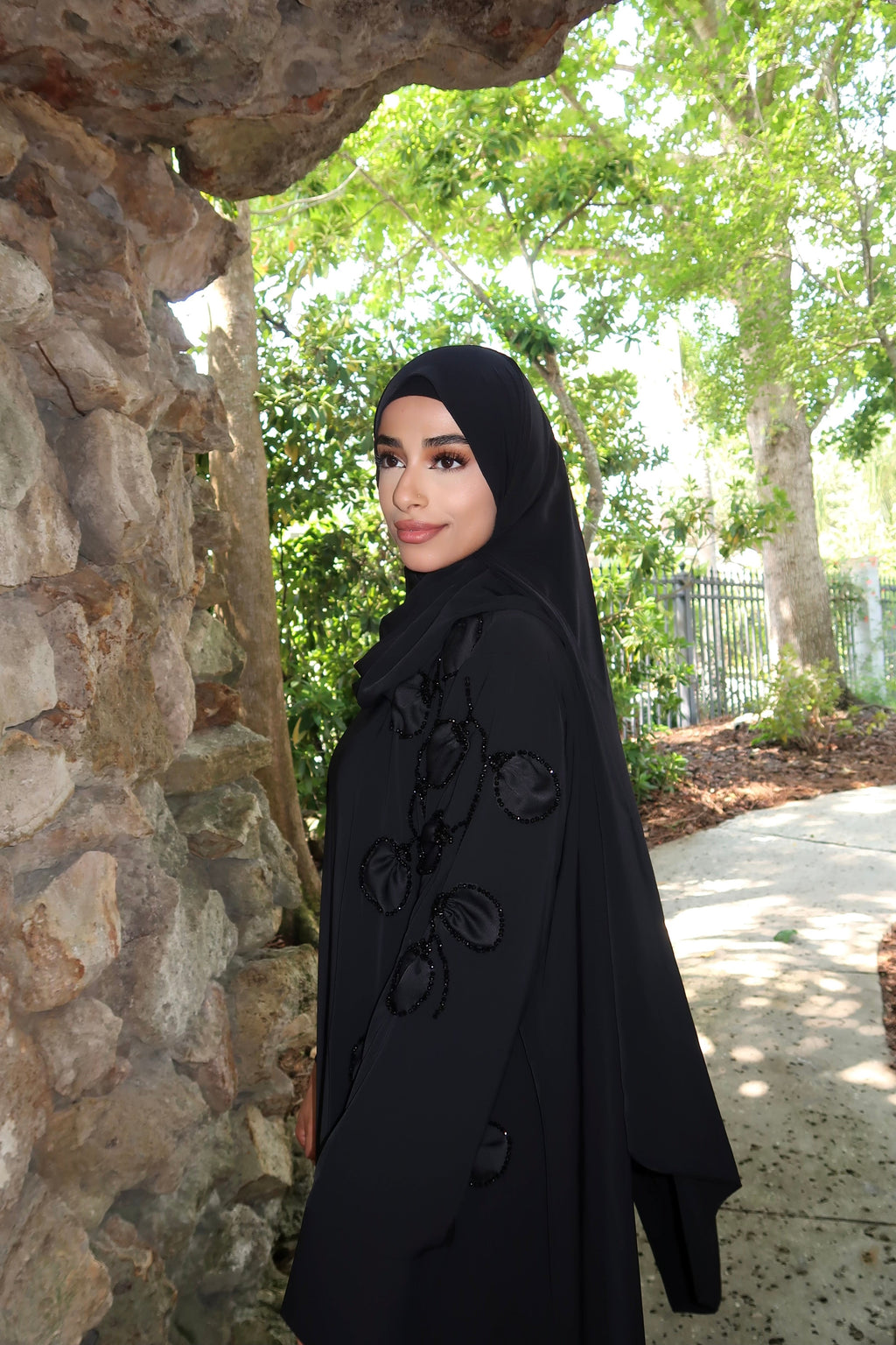 Dubai Silk Abaya 3-Piece Set