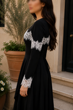 Moonlit Lace Cape Maxi Dress