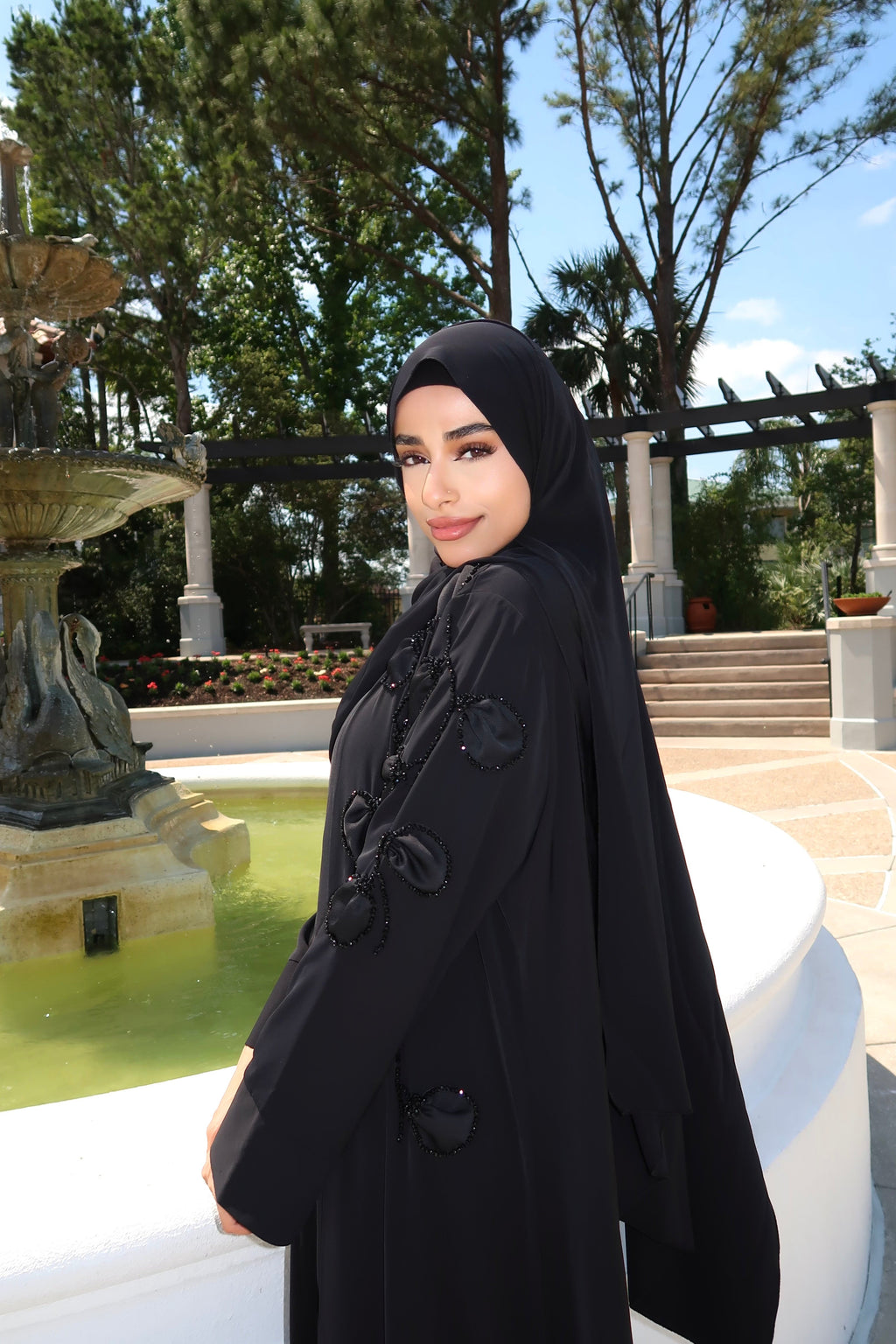 Dubai Silk Abaya 3-Piece Set