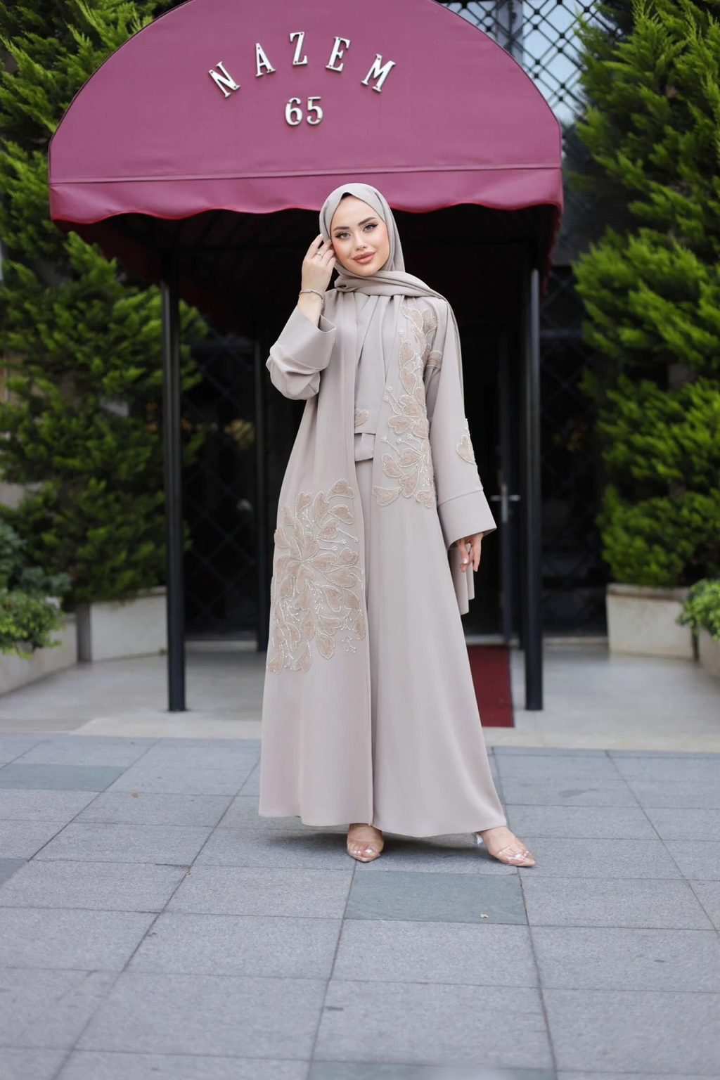 Heart Abaya 3-Piece Set