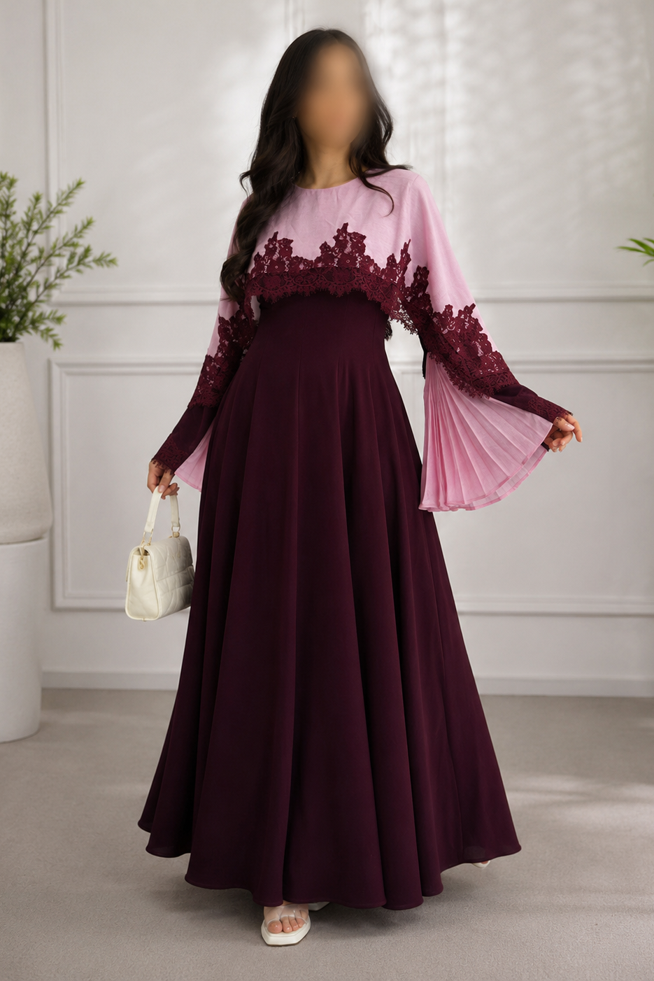 Blush Bloom Cape Dress