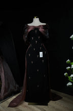 Chocolate Bow tail Evening Dress