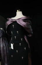 Bow tail Evening Dress – Purple