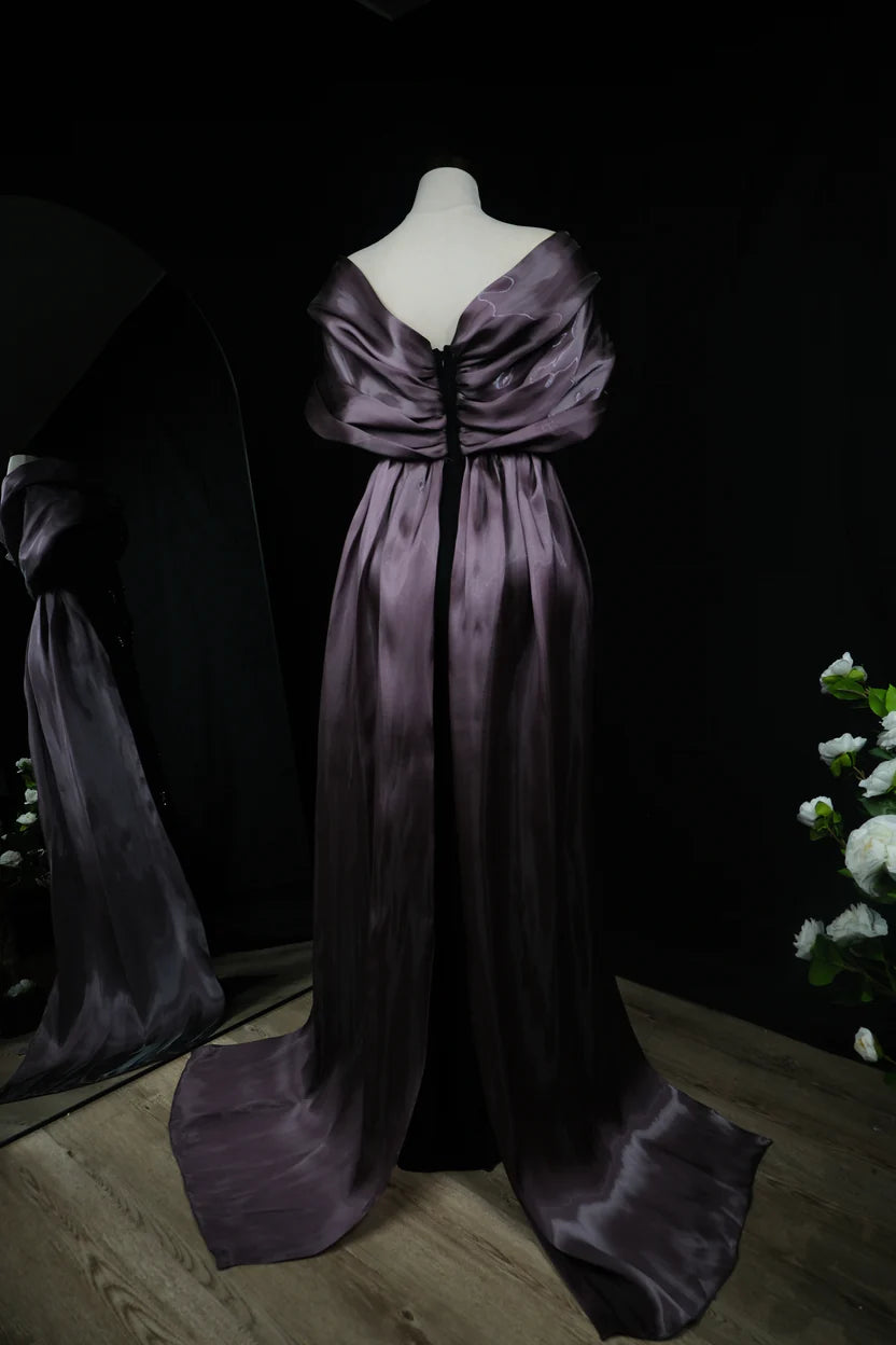 Bow tail Evening Dress – Purple