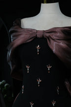 Chocolate Bow tail Evening Dress