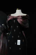 Chocolate Bow tail Evening Dress