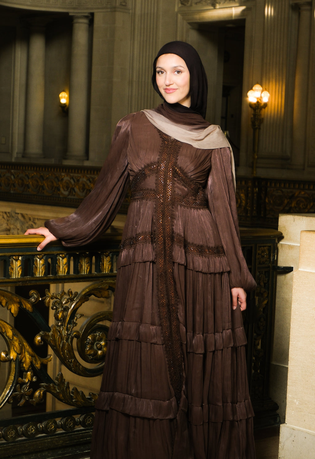 Husan dress- Brown