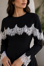 Moonlit Lace Cape Maxi Dress