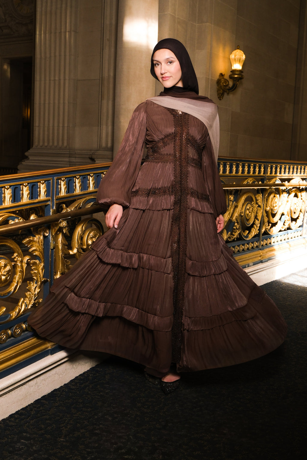 Husan dress- Brown
