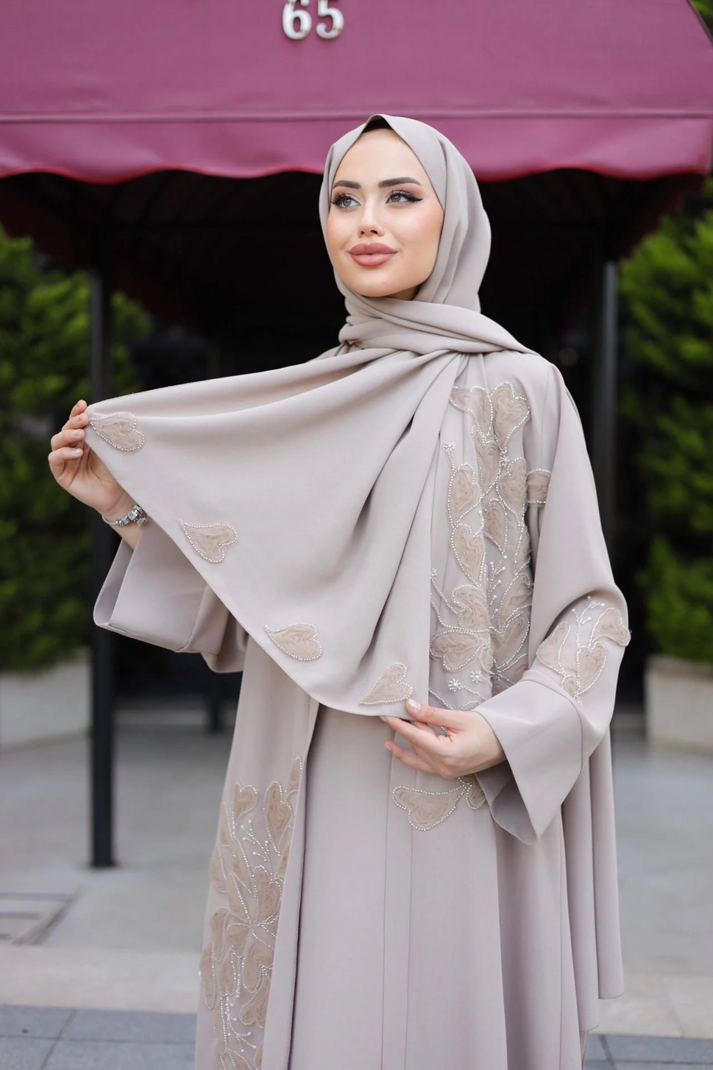 Heart Abaya 3-Piece Set