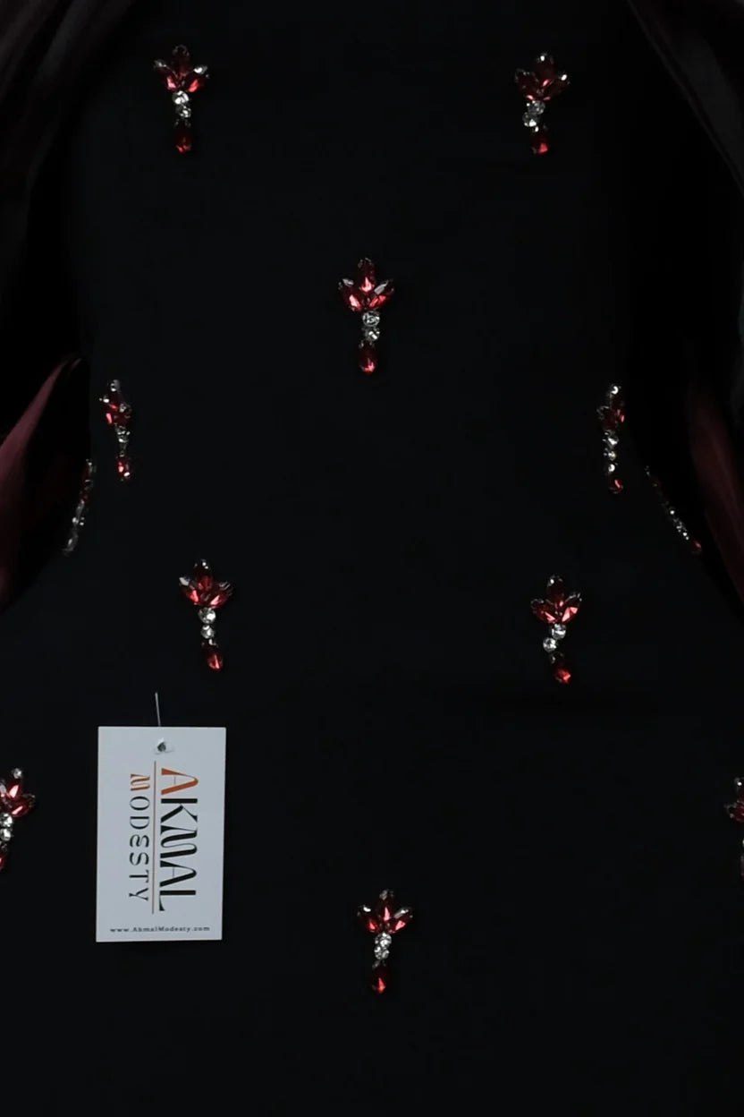 Dark Red–Bow tail Evening Dress