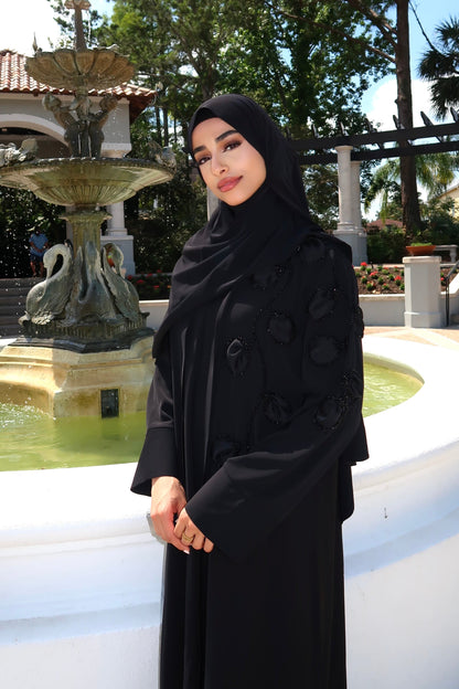 Dubai Silk Abaya 3-Piece Set