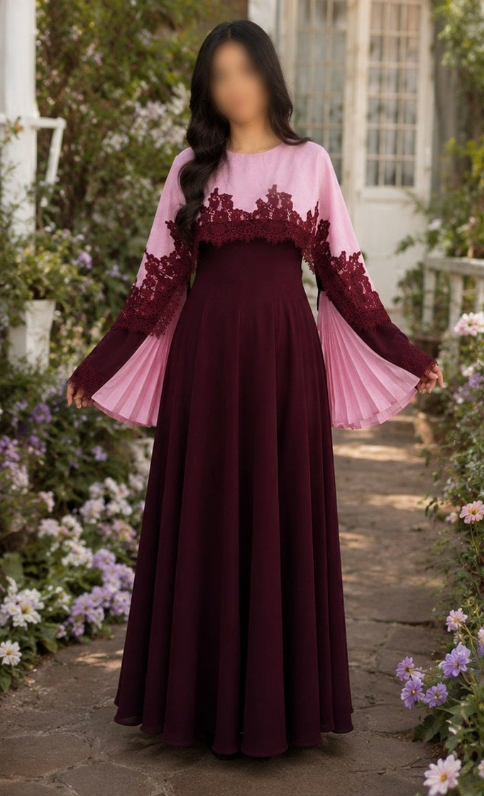Blush Bloom Cape Dress