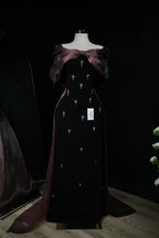 Chocolate Bow tail Evening Dress