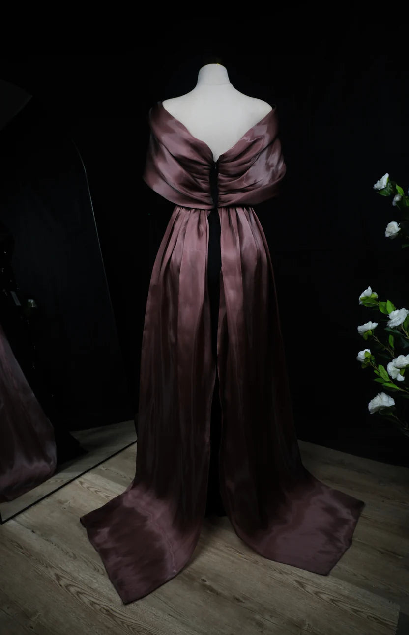Chocolate Bow tail Evening Dress