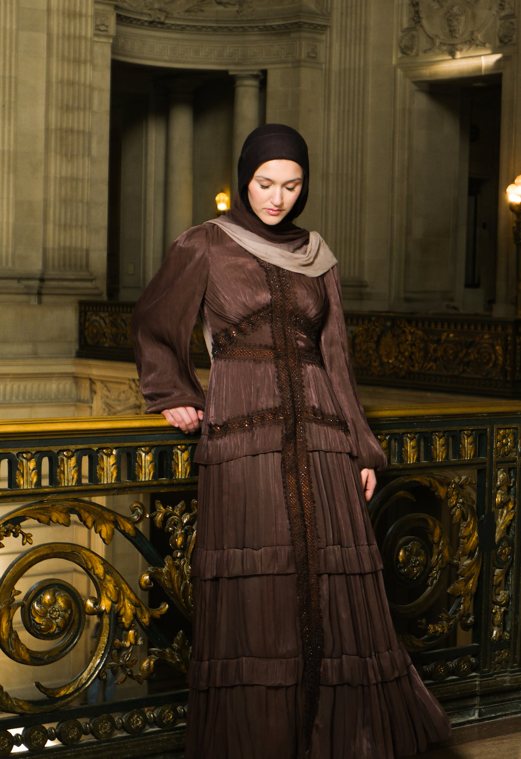 Husan dress- Brown