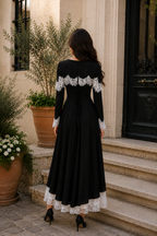 Moonlit Lace Cape Maxi Dress